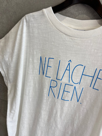 受付終了【予約販売】NE LACHE RIENロゴゆるフレンチスラブTシャツ／ING