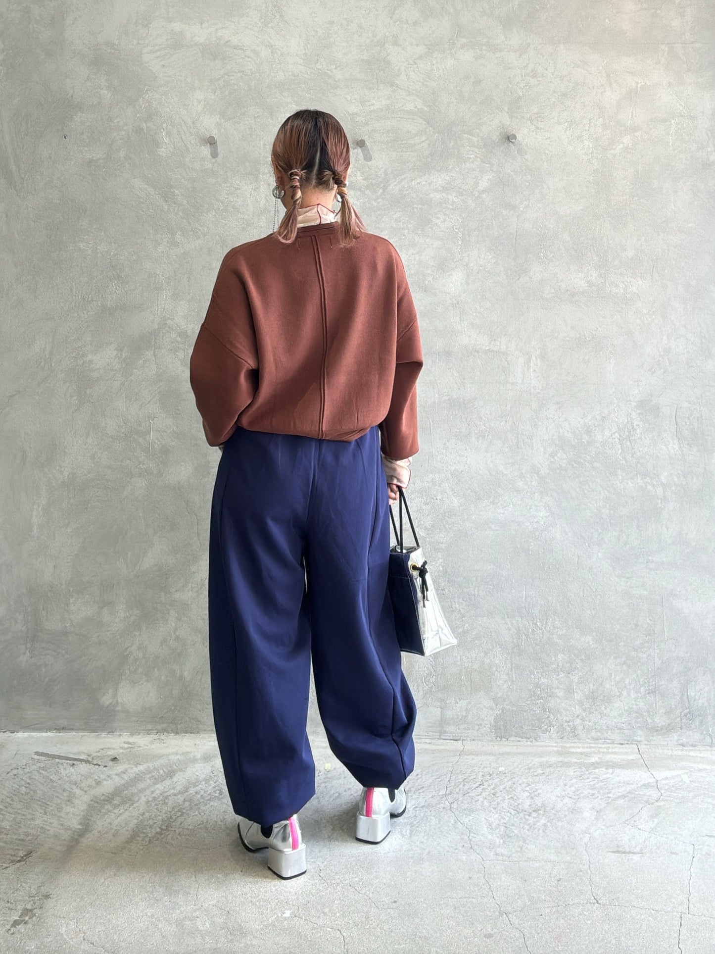 【再入荷】ポンチバイカラーパンツ／palm RICHE