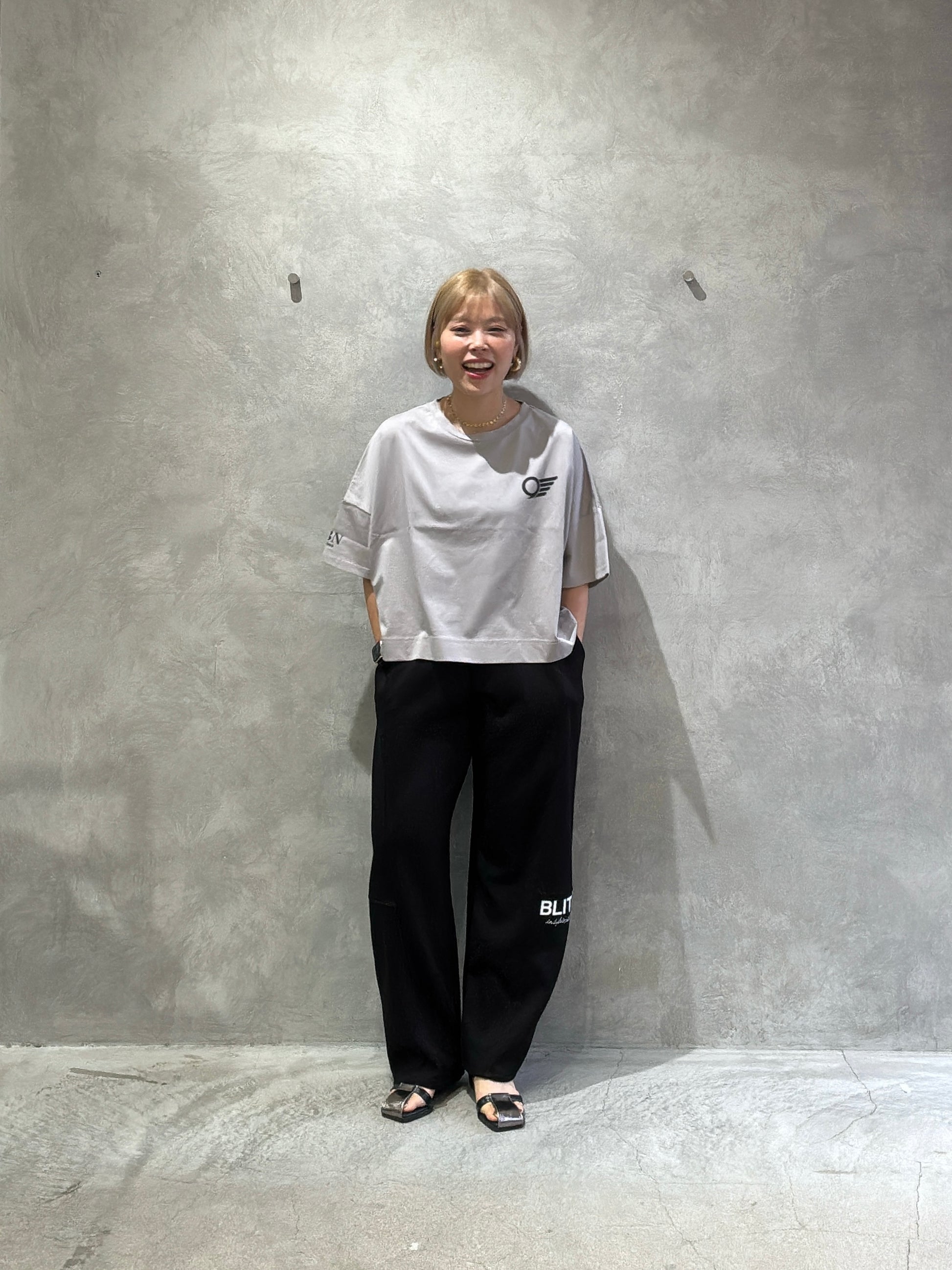 ショート丈ドライタッチTシャツ／No.9-the Nines-