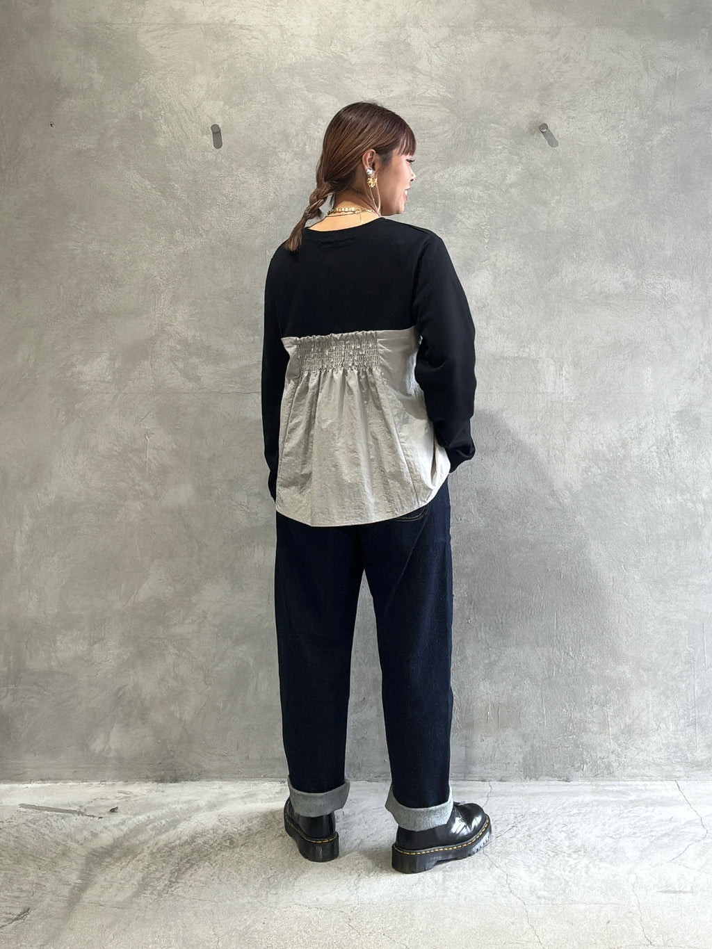 フリル切替スウェット