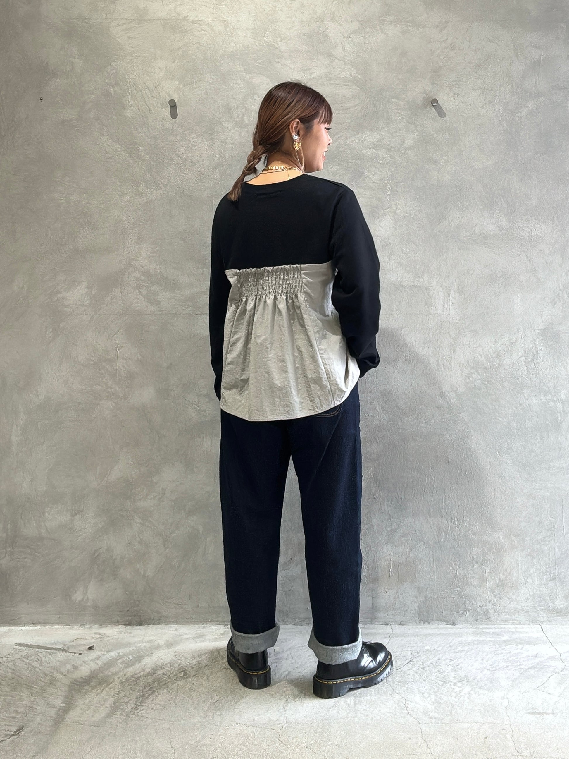 フリル切替スウェット