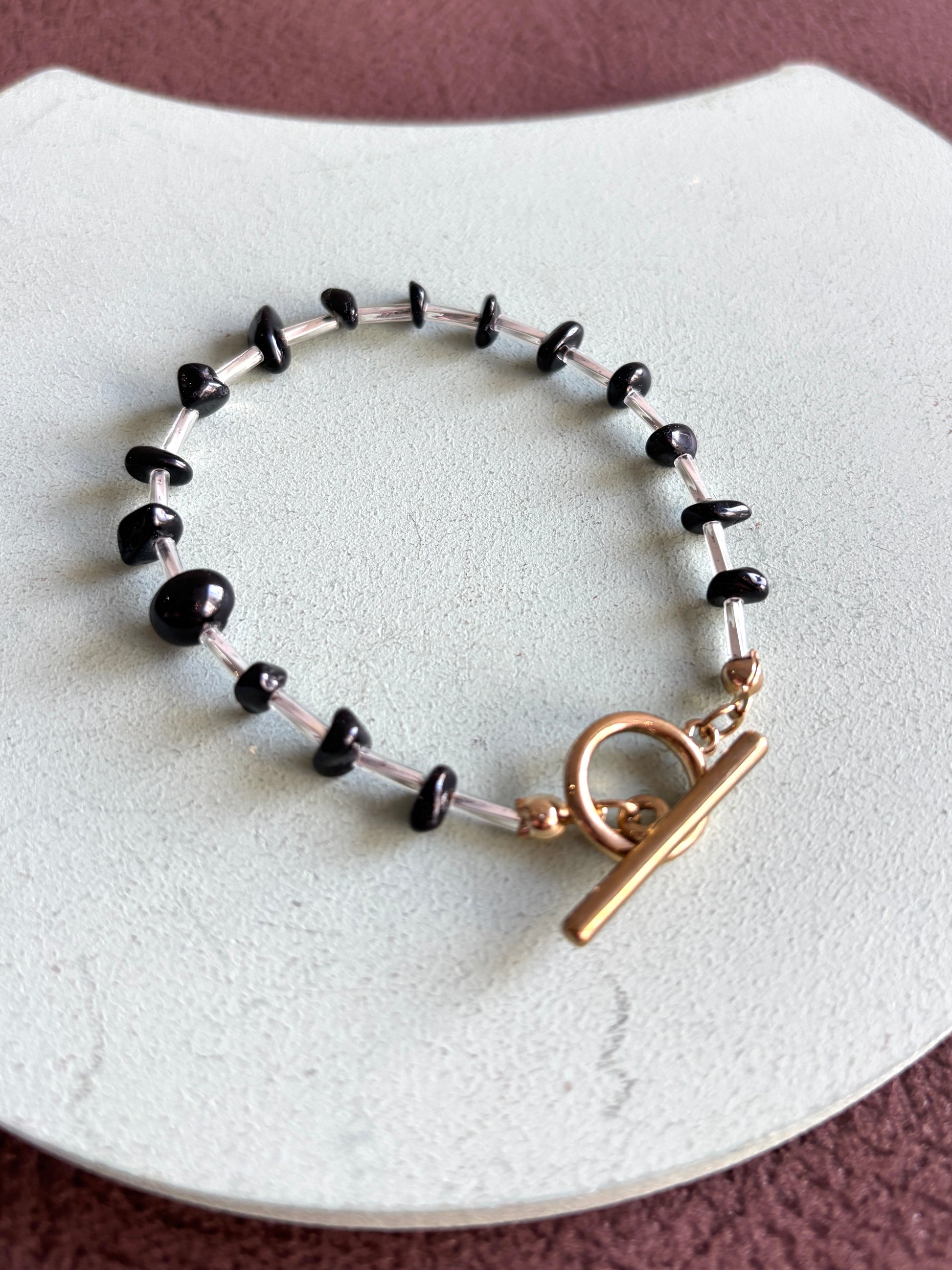 【予約販売】ブラックビーズmixブレスレット