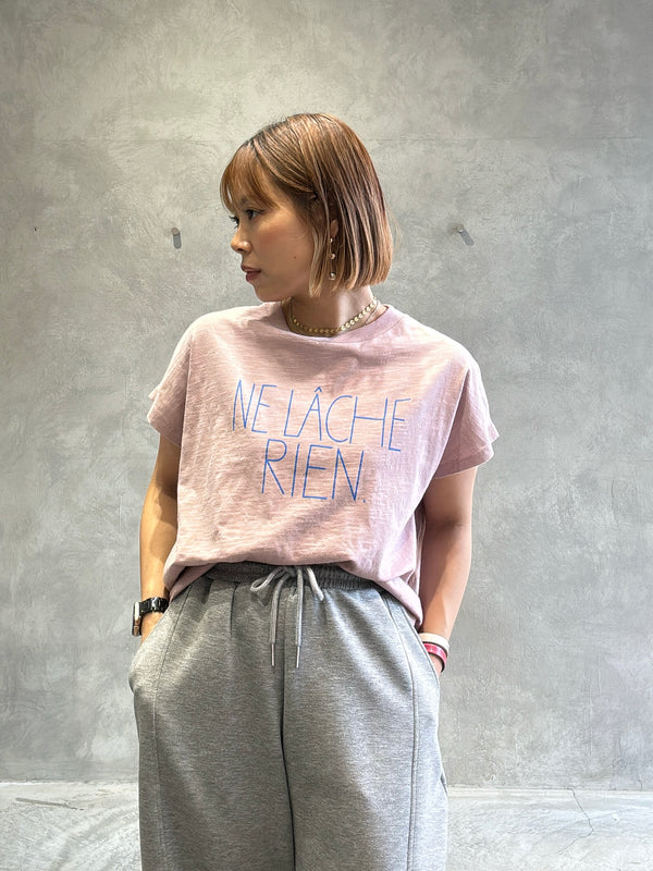 【予約販売】Ne lache reinロゴゆるフレンチスラブTシャツ／ING