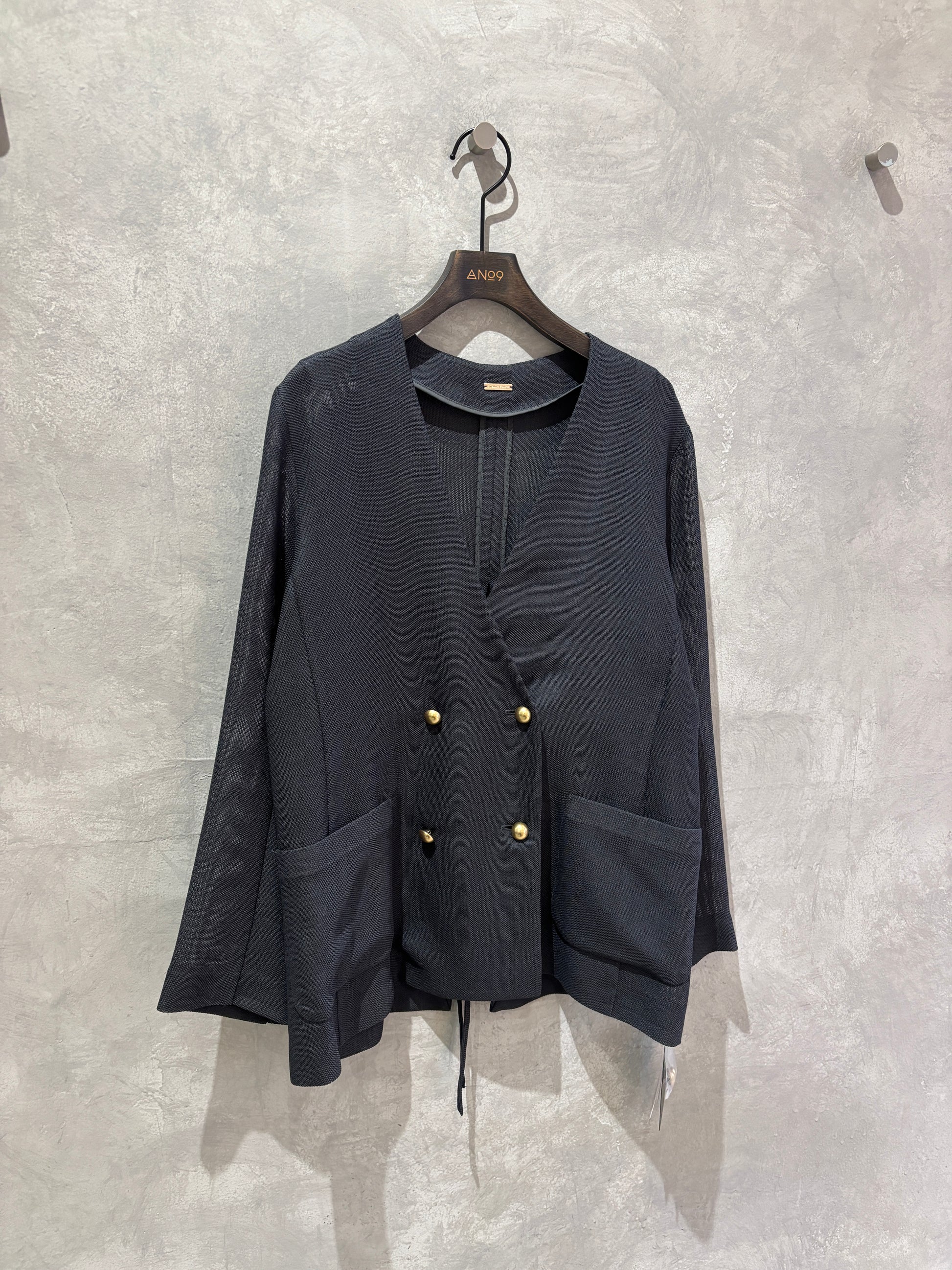【再入荷】メッシュノーカラージャケット／Dignite collier