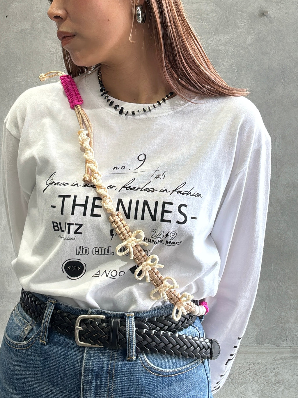 ⭐︎コラボ【予約販売】3wayパラコードショルダー／リボンパール／受注生産