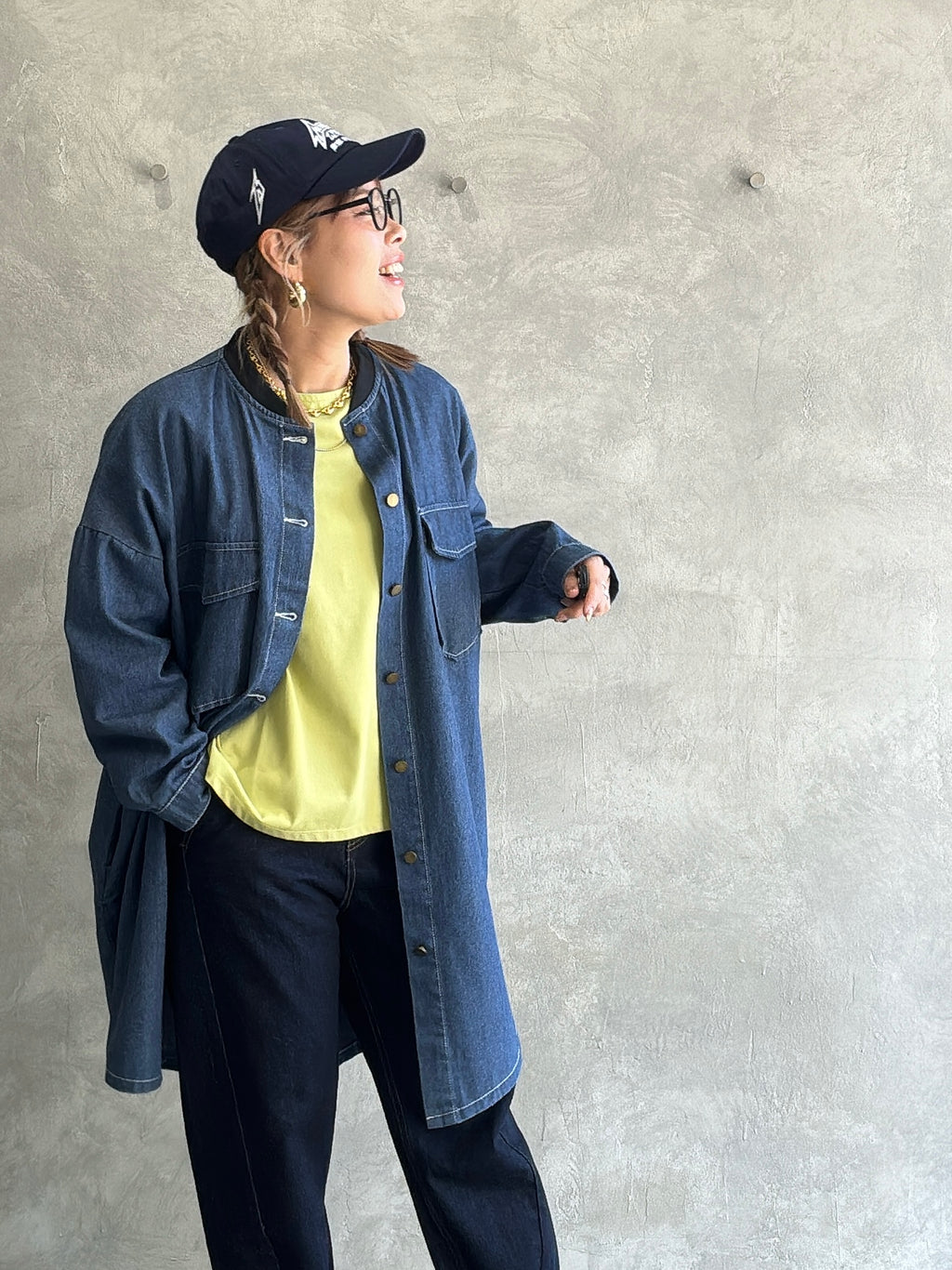 ロングデニムシャツ