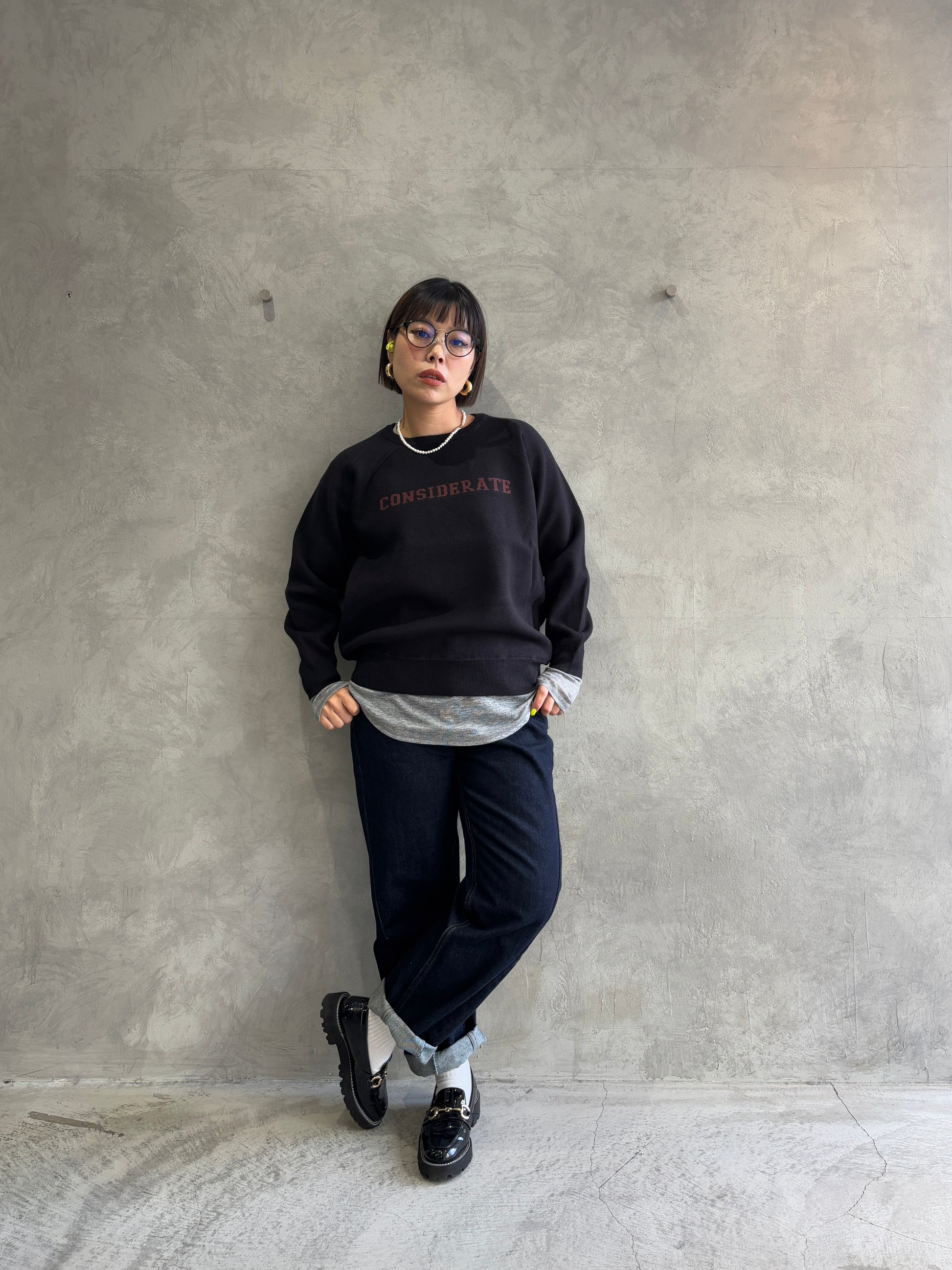 ジャガードロゴニット／ANNA KERRY