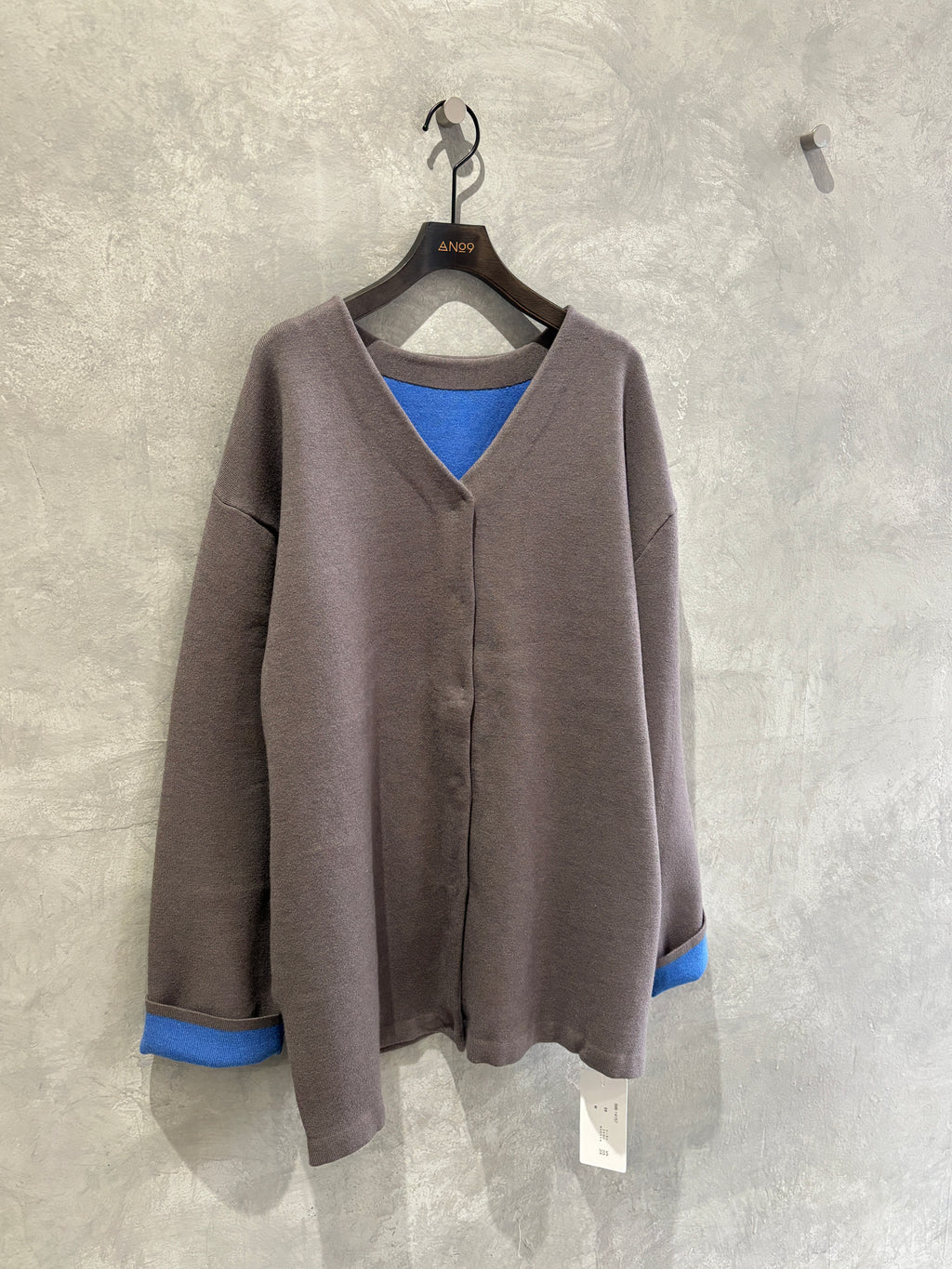 もちもちニットのバイカラーコートカーディガン