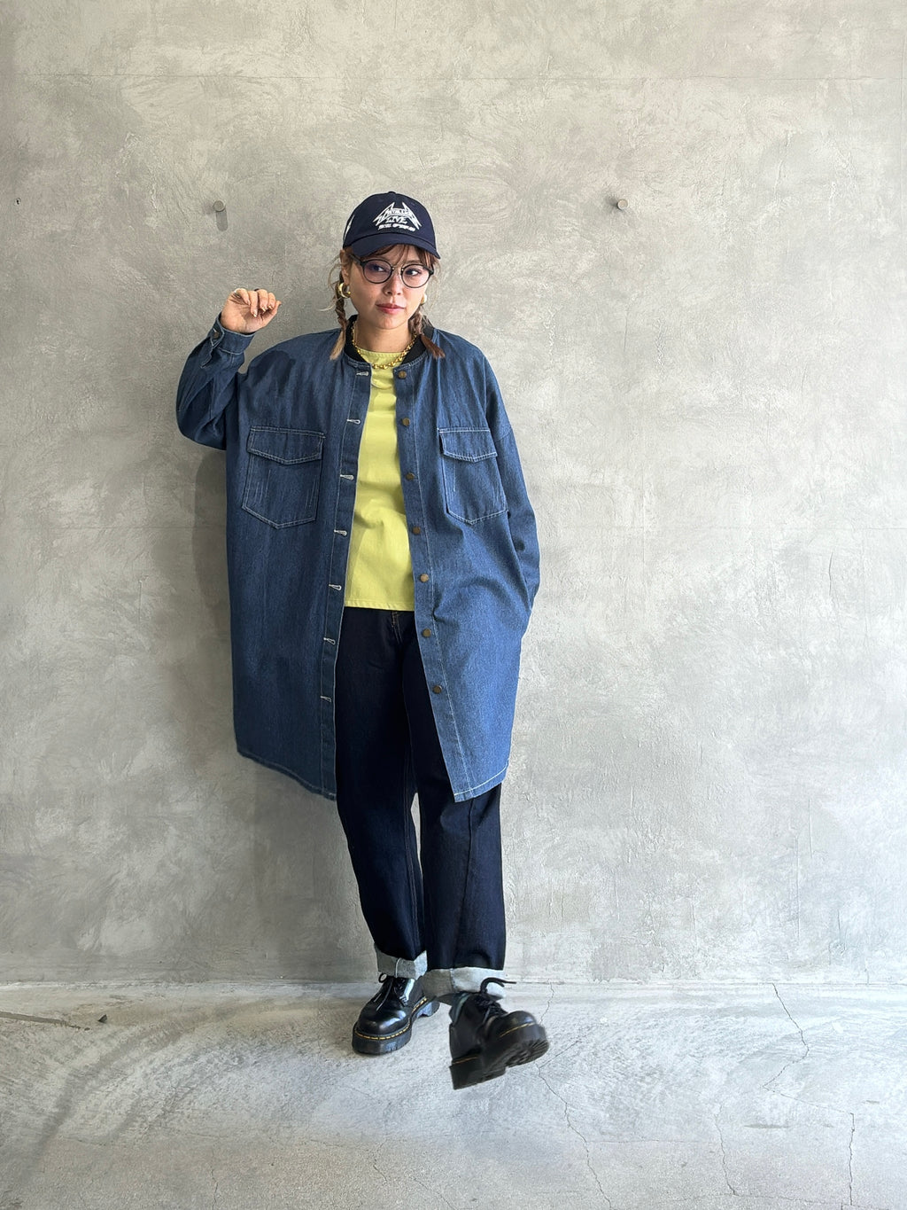 ロングデニムシャツ