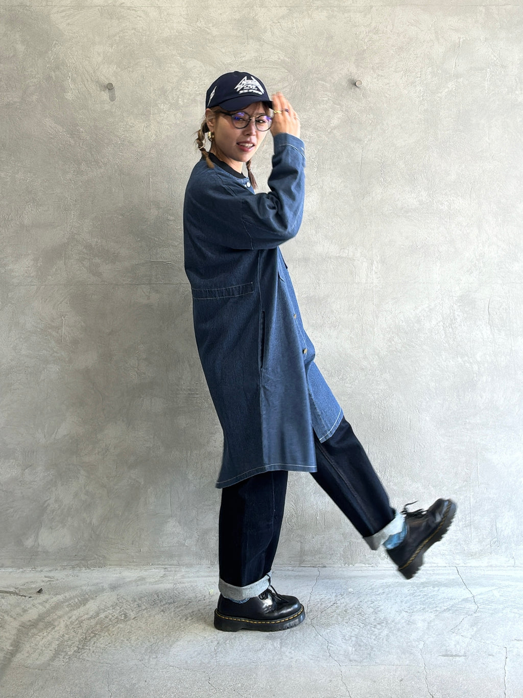 ロングデニムシャツ