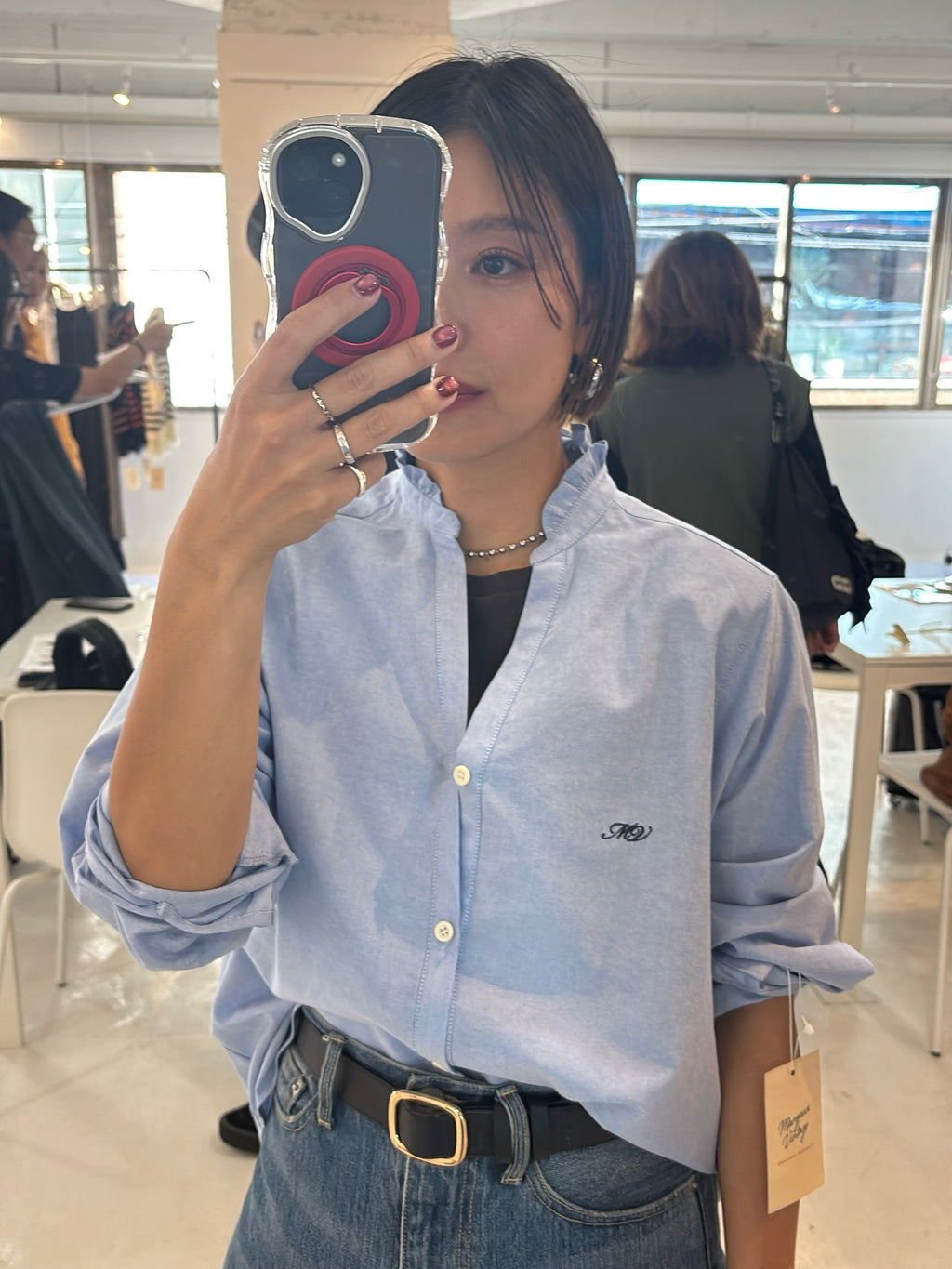 【予約⚡︎販売】オックスフォードフリルシャツ／MG BL - 27013 - S／MARGAUX VINTAGE／2027 PRE SPRING COLLECTION