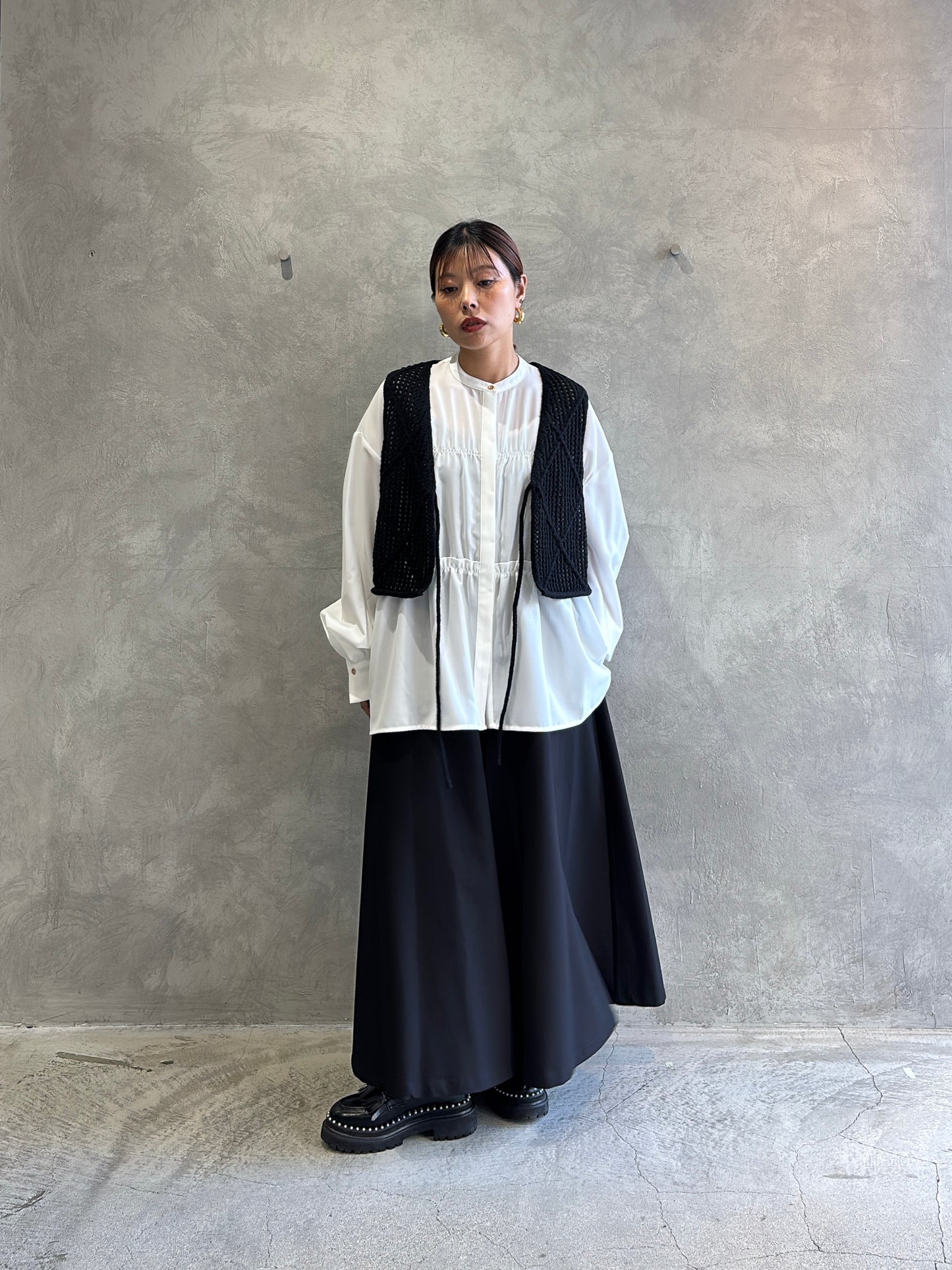 ラウンドヨークガウチョパンツ／CYAN tokyo