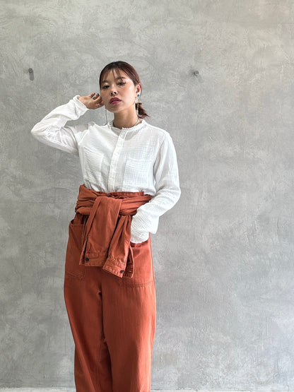 ダブルガーゼノーカラーシャツ／LE MÉLANGE