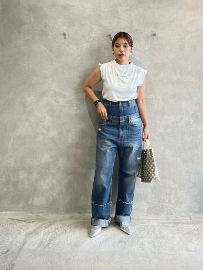 Wウエストデニムパンツ／VERSEAU