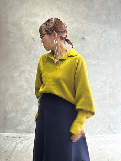 衿付きミラノリブニット／palm RICHE