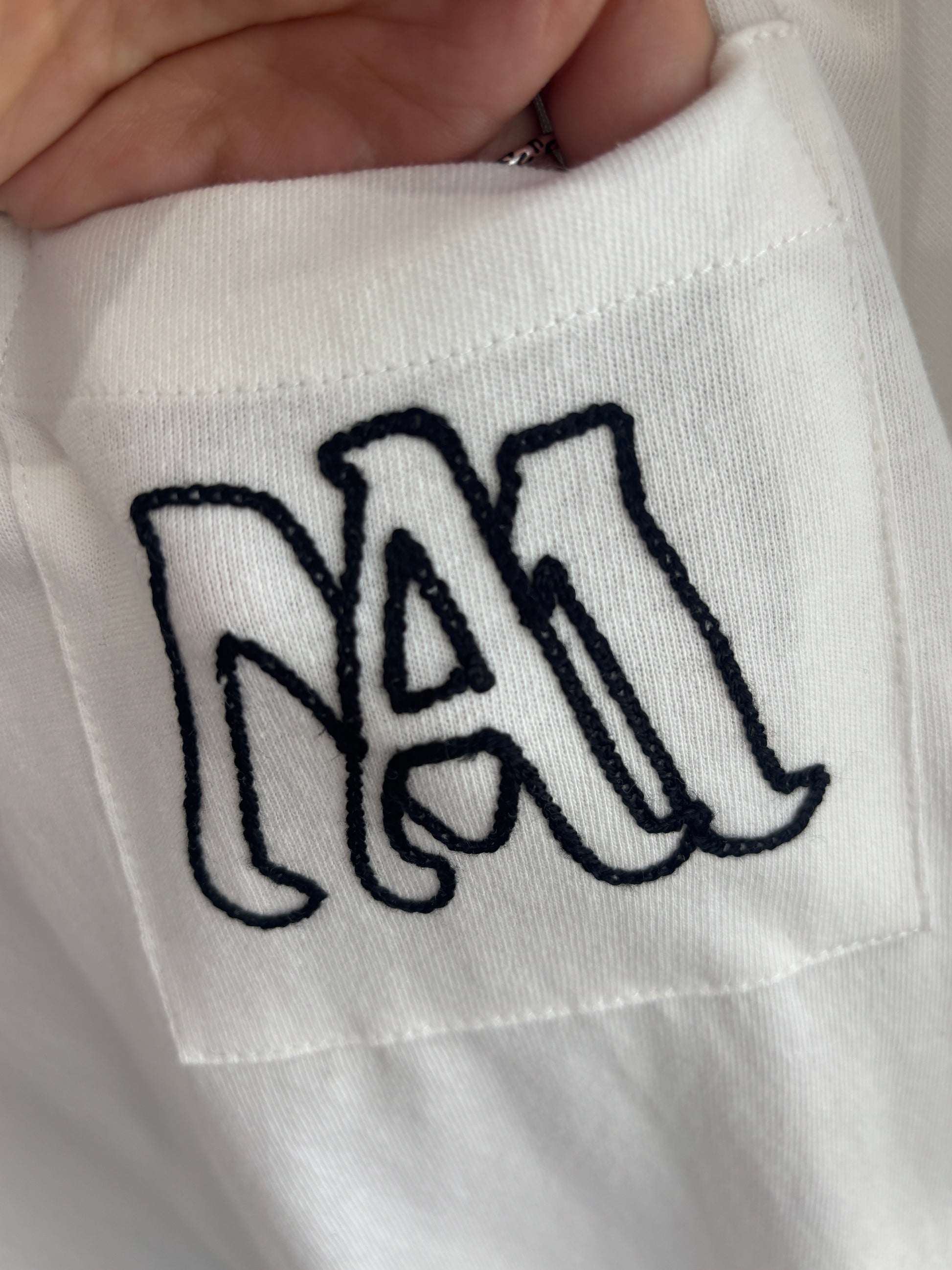 【予約販売】men'sサイズ／コード刺繍ポケット Tシャツ／ING