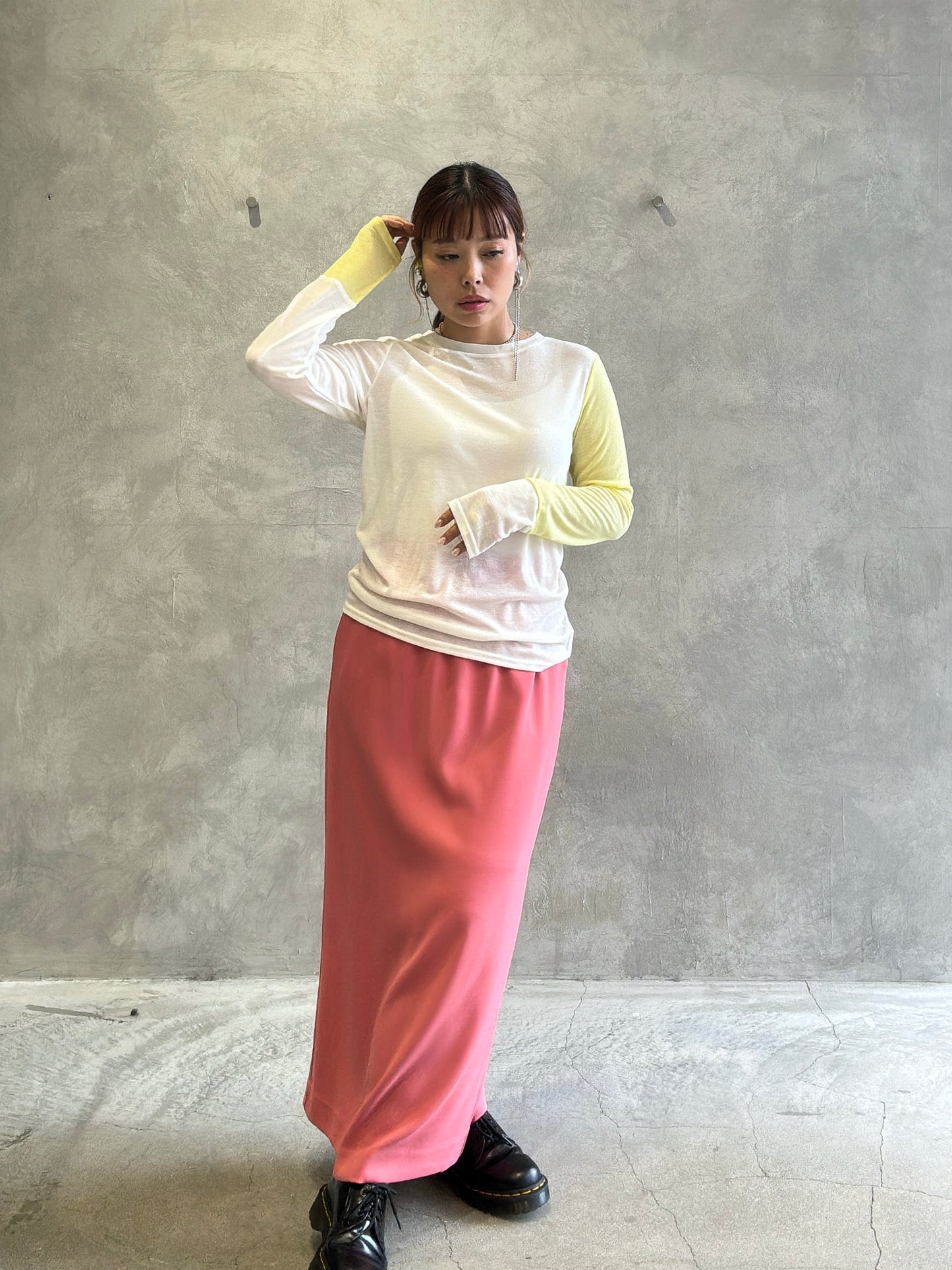 バイカラーインナーニット／LHELBIE