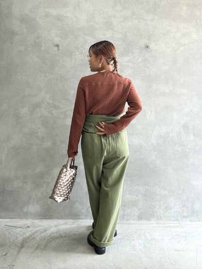 ダブルガーゼノーカラーシャツ／LE MÉLANGE