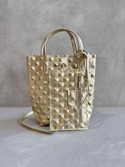 スタッズエンボスバッグ／イタリア・フィレンチェのレザーバッグ