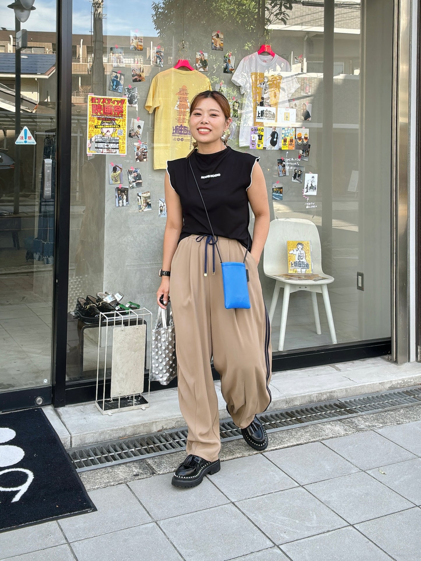 サイドラインバレルレッグパンツ／ayane