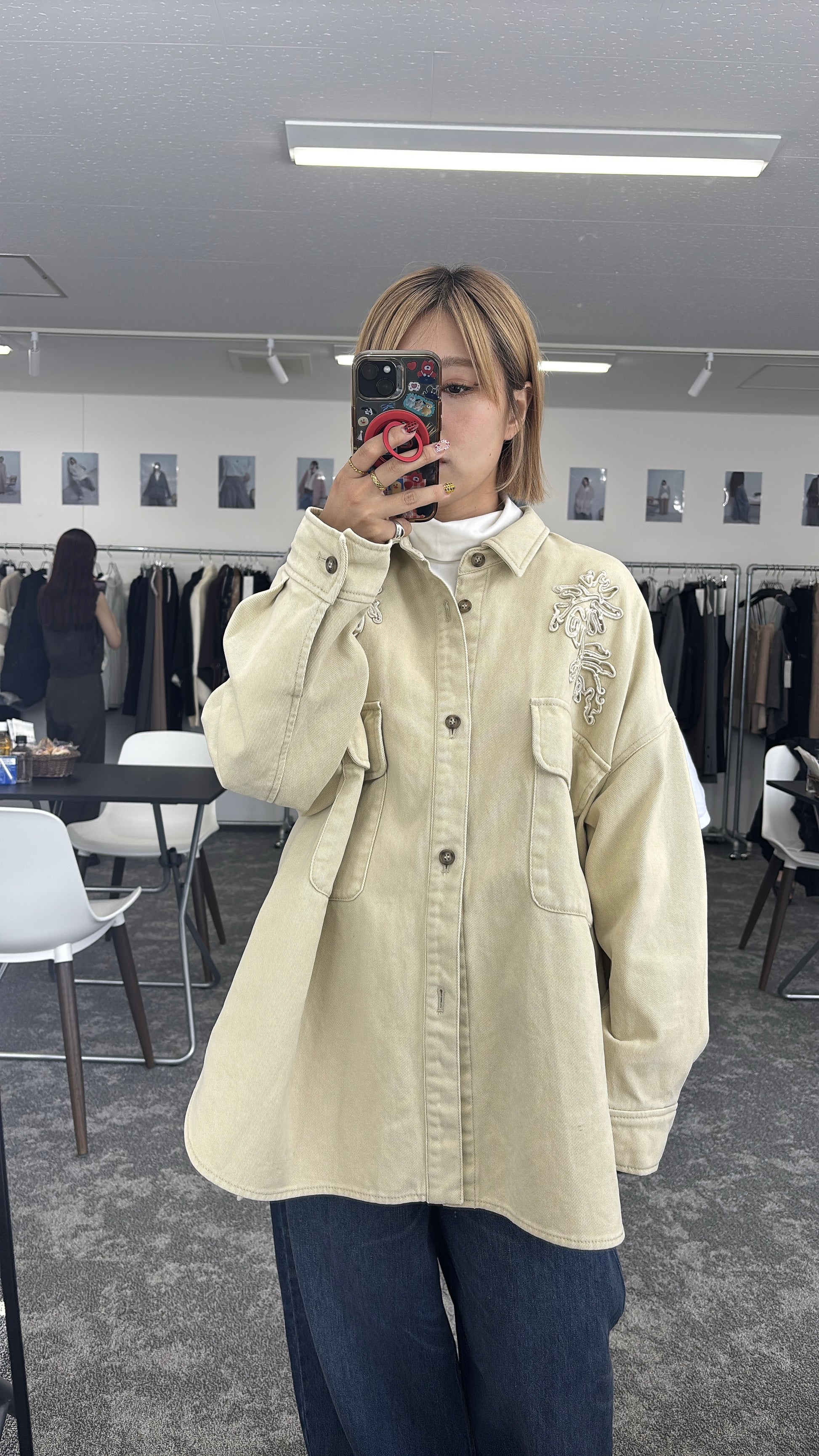 【予約⚡︎販売】刺繍オーバーシャツブルゾン／607532／CYAN tokyo／2026 AW#2