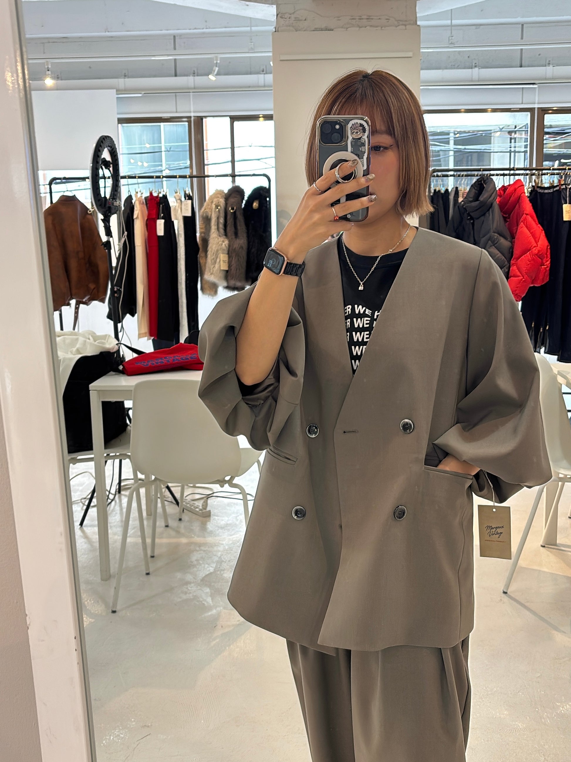 【予約⚡︎販売】バルーンスリーブノーカラーJK／MG JK-26088-A／MARGAUX VINTAGE／2026 AW＃1