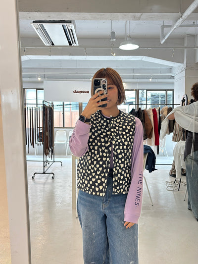 受付終了【予約⚡︎販売】ハート柄パディングベスト／MG JK-26086-A／MARGAUX VINTAGE／2026 AW＃1