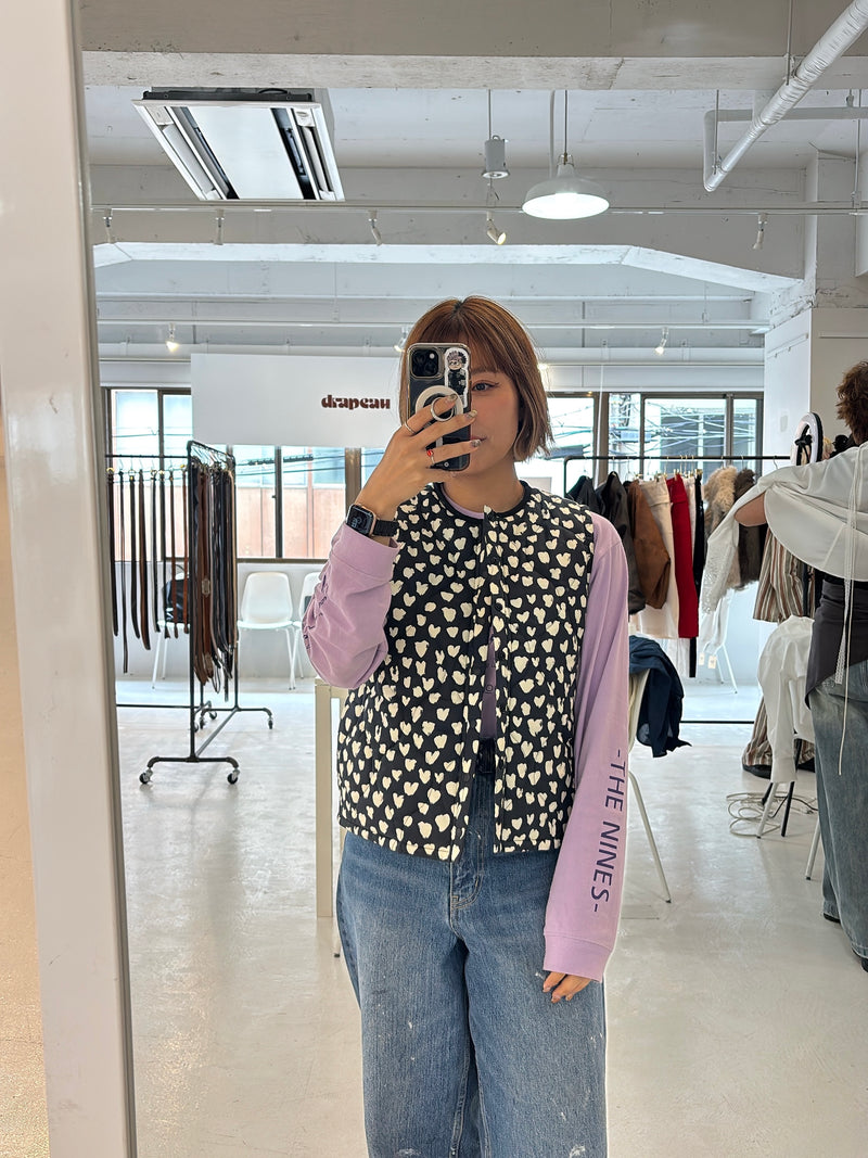 受付終了【予約⚡︎販売】ハート柄パディングベスト／MG JK-26086-A／MARGAUX VINTAGE／2026 AW＃1
