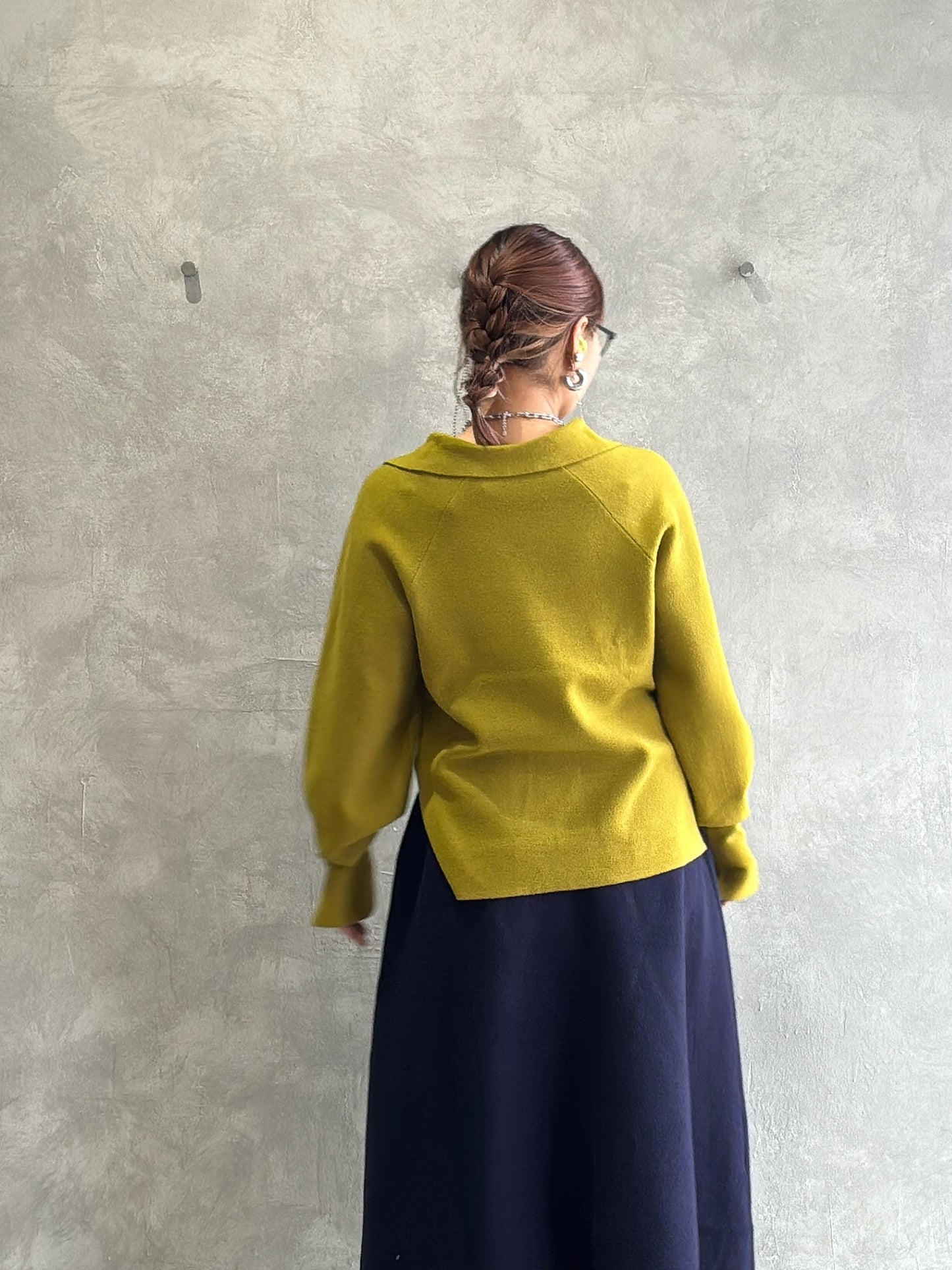 衿付きミラノリブニット／palm RICHE