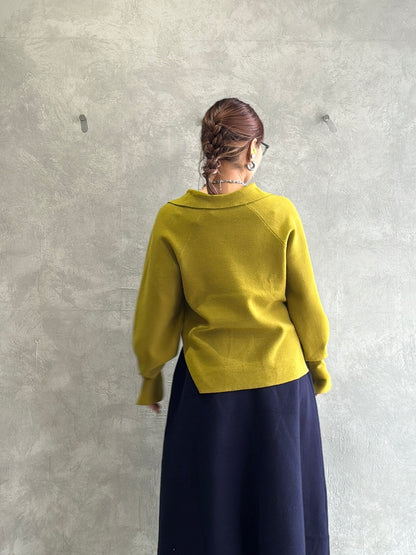 衿付きミラノリブニット／palm RICHE