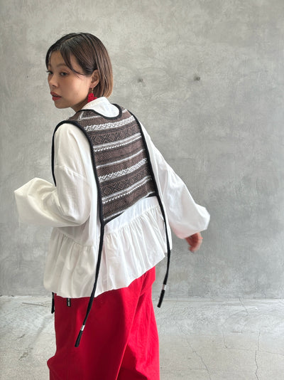 ジャガードVネックベスト／#8642701／LE MÉLANGE／2026 AW #1