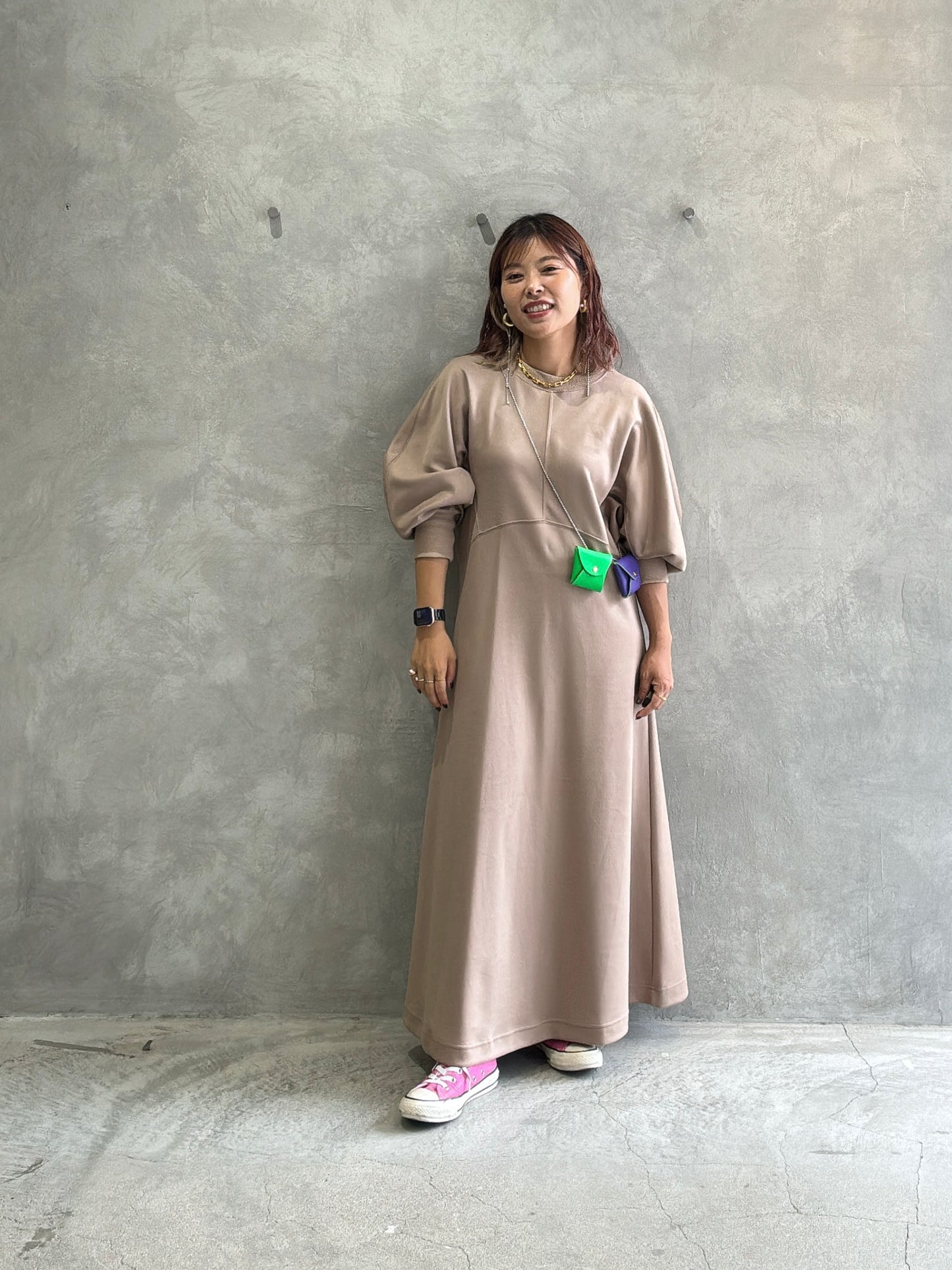 【再入荷】ドルマン切替ワンピース／Dignite collier