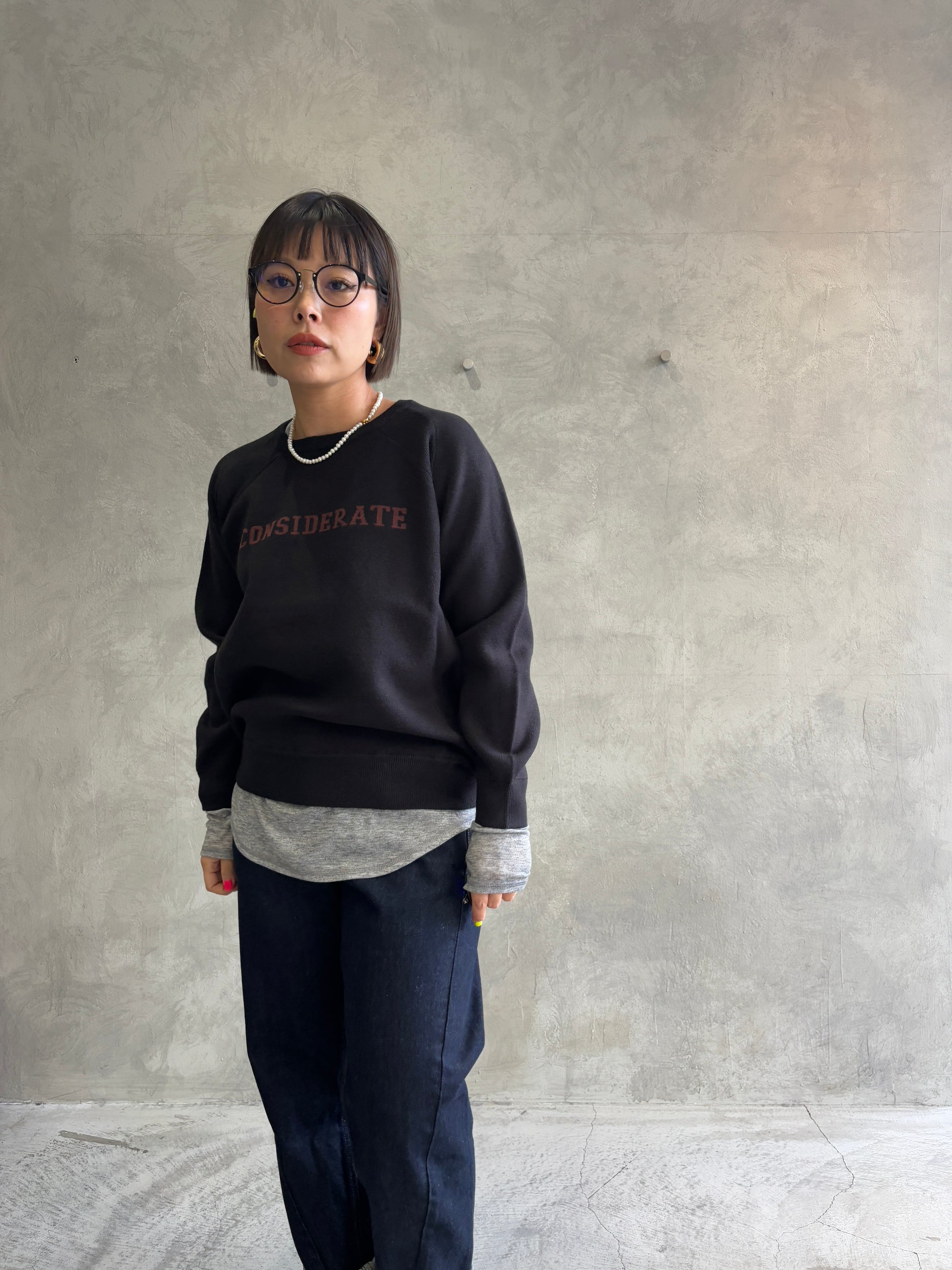 ジャガードロゴニット／ANNA KERRY