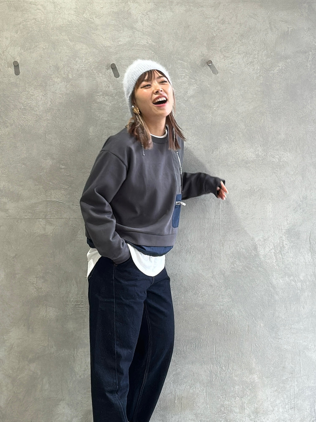 ナイロンドッキングスウェット