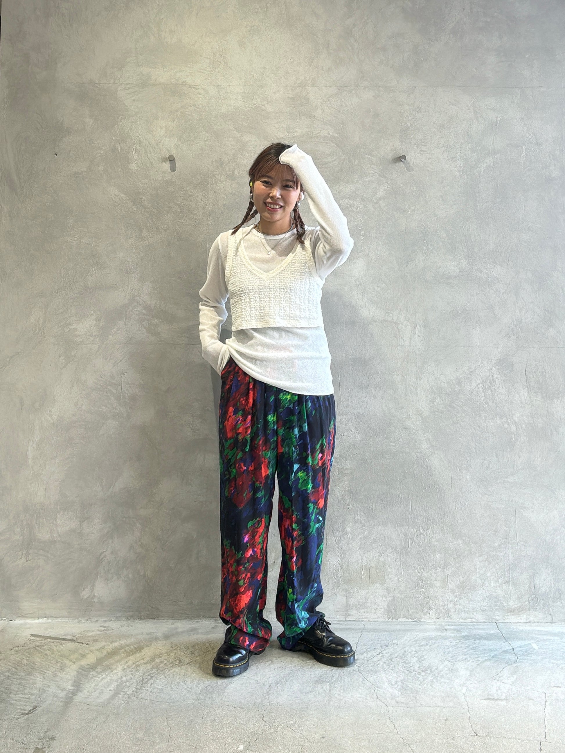 プリントイージーパンツ／8613504／LE MÉLANGE