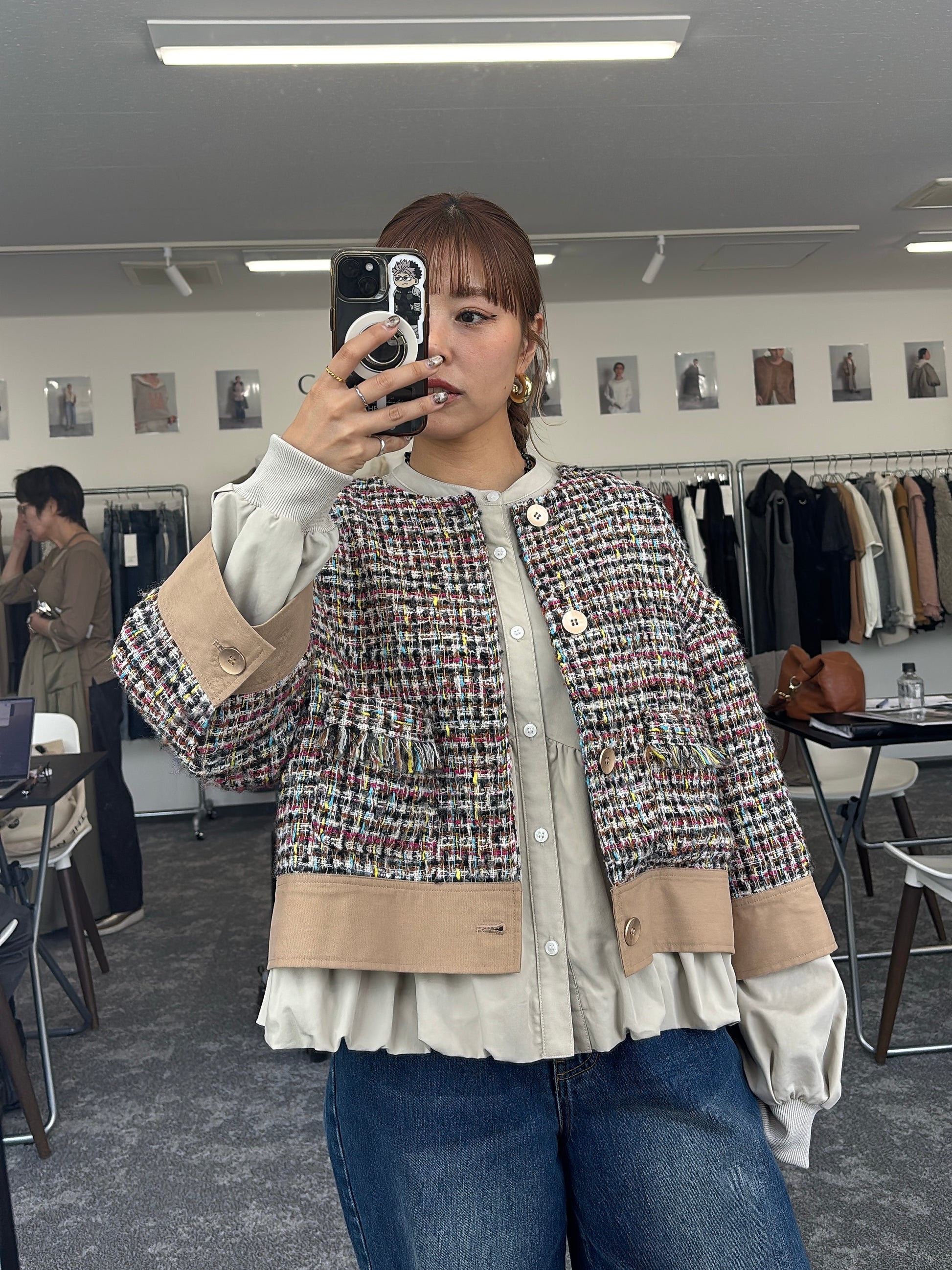 【予約⚡︎販売】ハーフスリーブ MIXツイードJK／604483／CYAN tokyo／2026 AW#1