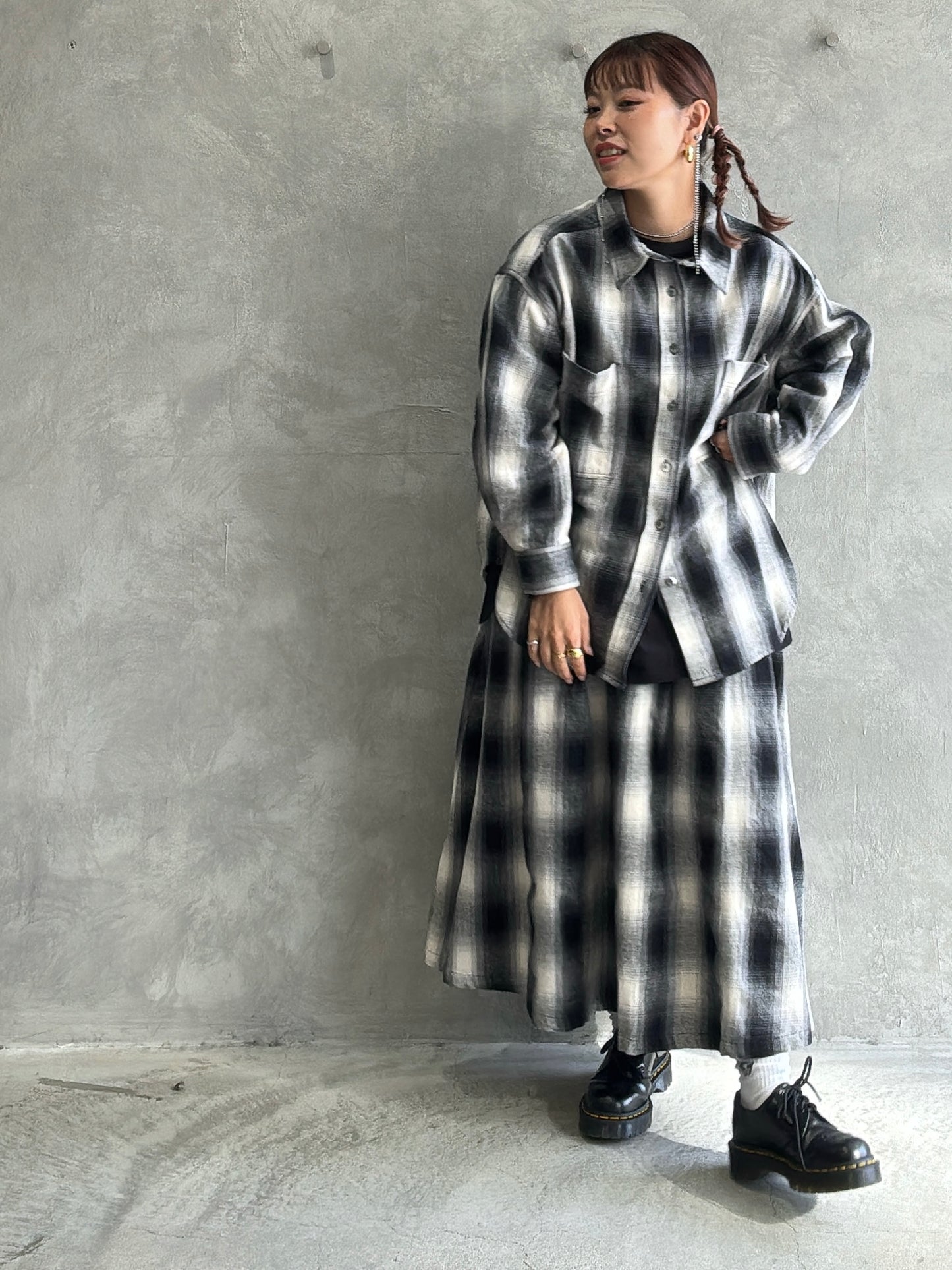 チェックシャツ／Dignite collier