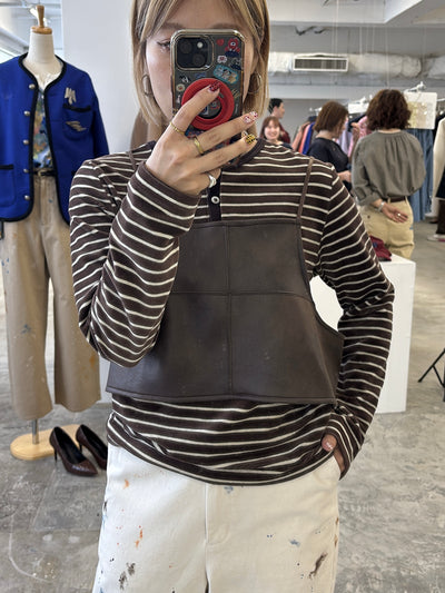 受付終了【予約⚡︎販売】2WAYコーデュロイボーダーヘンリーネックロンT／8651002／LE MÉLANGE／2026 AW #2
