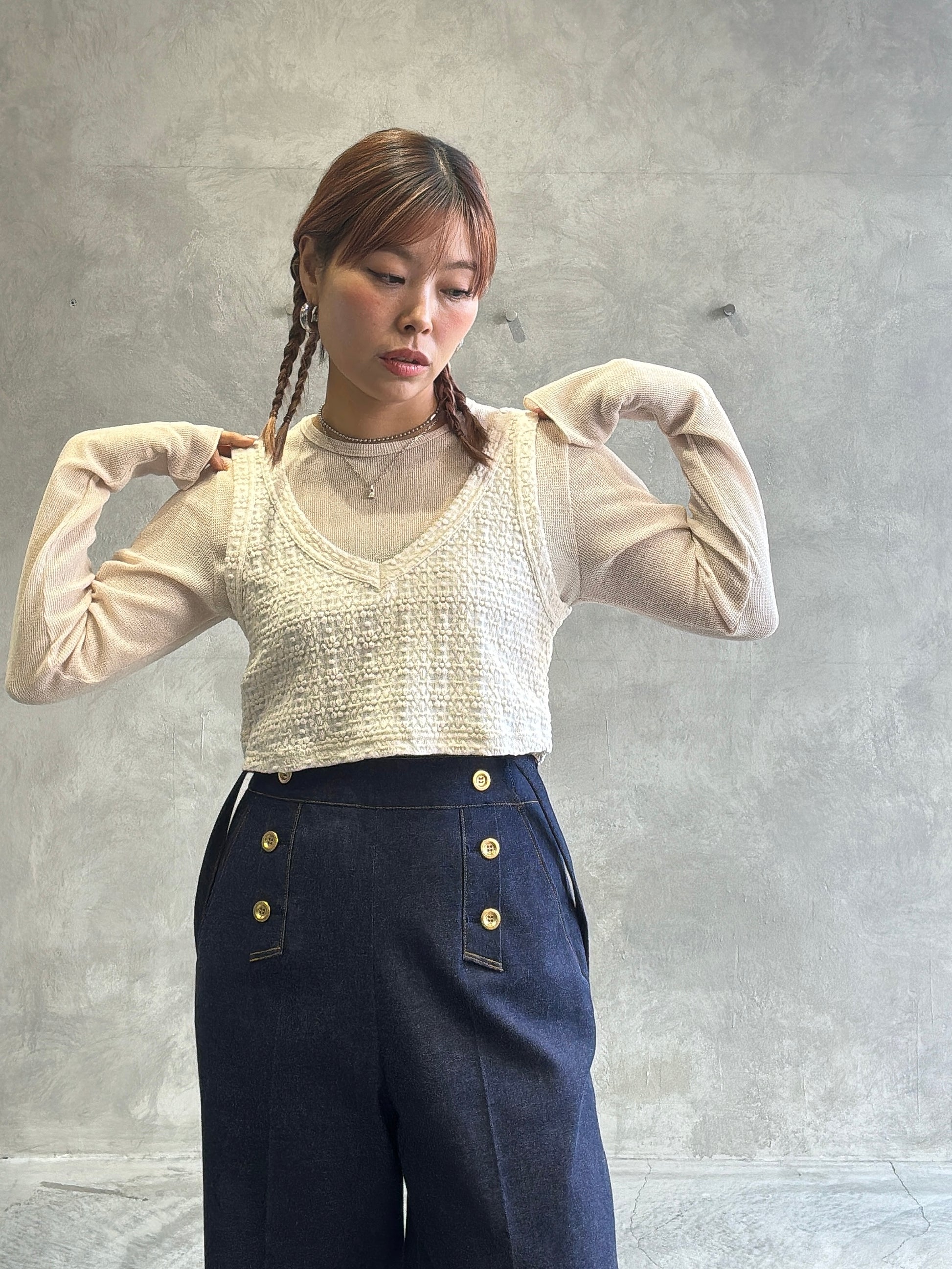 ショート丈キャミソール／8611001／LE MÉLANGE