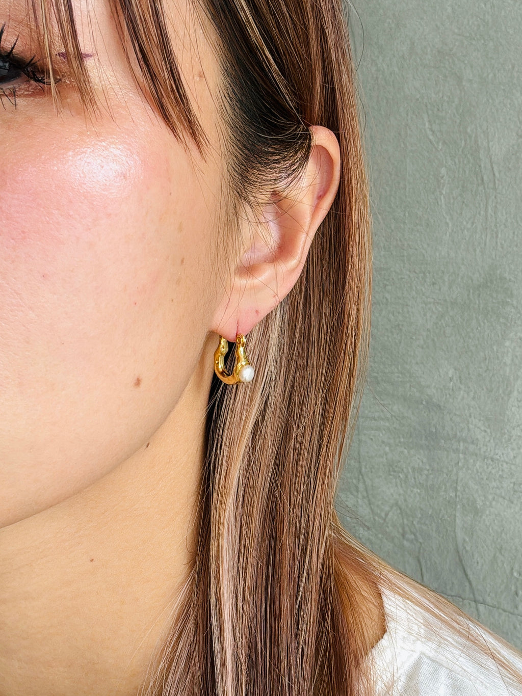 【予約販売】ニュアンスメタルパールピアス