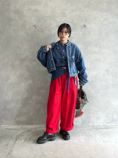 スタンドカラーデニムシャツ（スカーフ付き）／#8643203／LE MÉLANGE／2026 AW #1