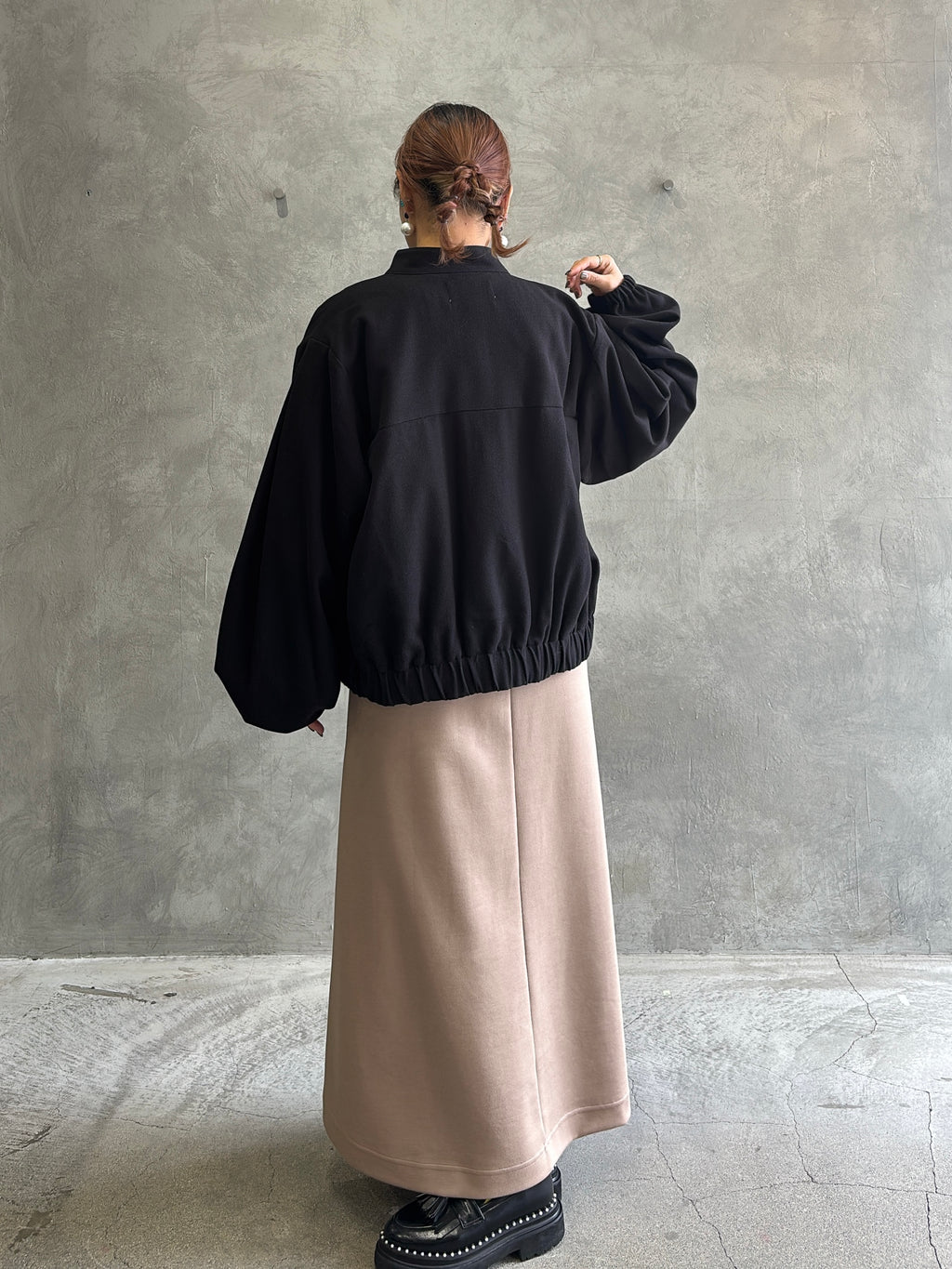 ワイドスリーブウーリーショートブルゾン／CYAN tokyo