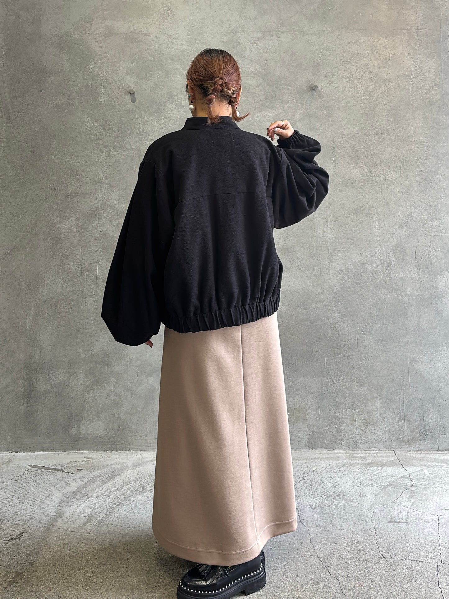 ワイドスリーブウーリーショートブルゾン／CYAN tokyo