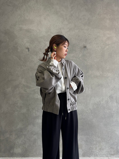 ワイドスリーブウーリーショートブルゾン／CYAN tokyo