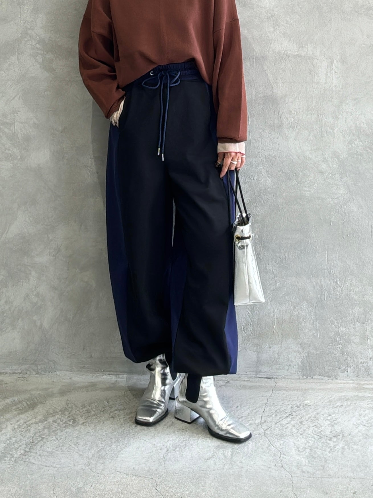 【再入荷】ポンチバイカラーパンツ／palm RICHE