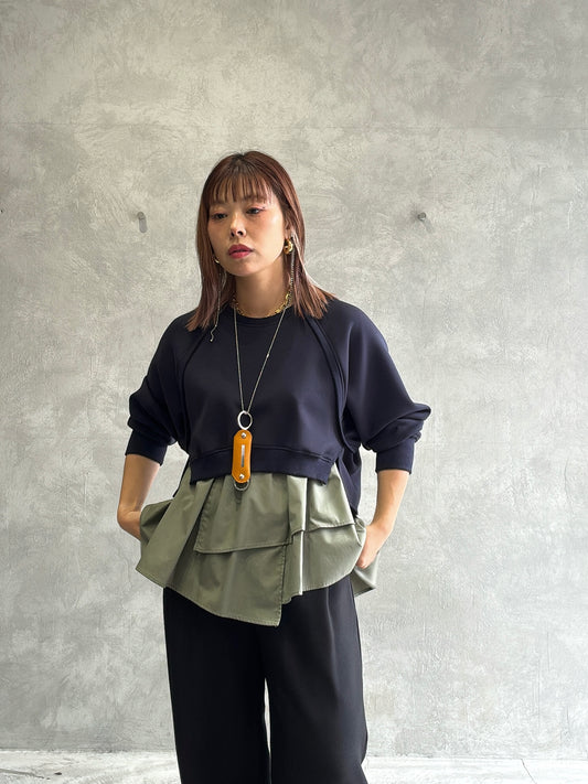 ドッキングフリルトップス／Trois