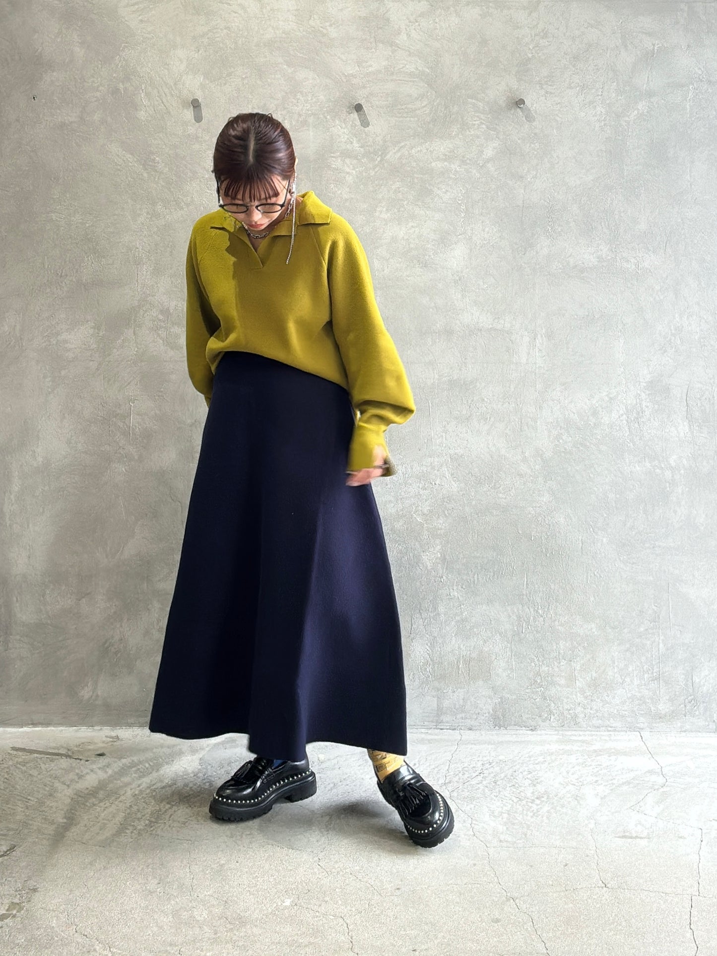 ミラノリブフレアスカート／palm RICHE