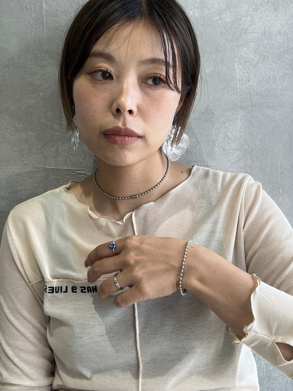3ミリボールチェーンチョーカー＆ブレスレットセット【ステンレス】／the Nines basic