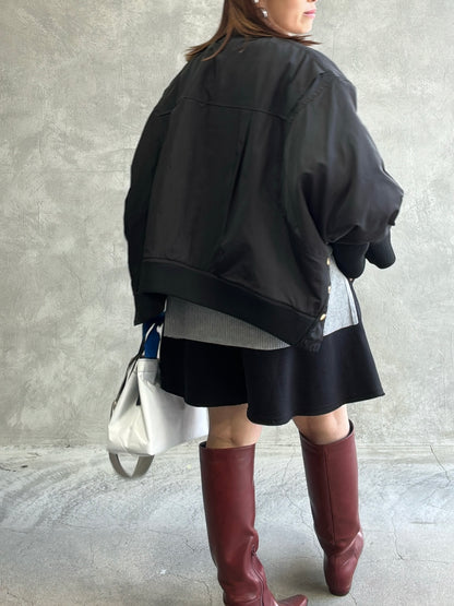 ナイロンツイルポンチョライクMA-1／trois