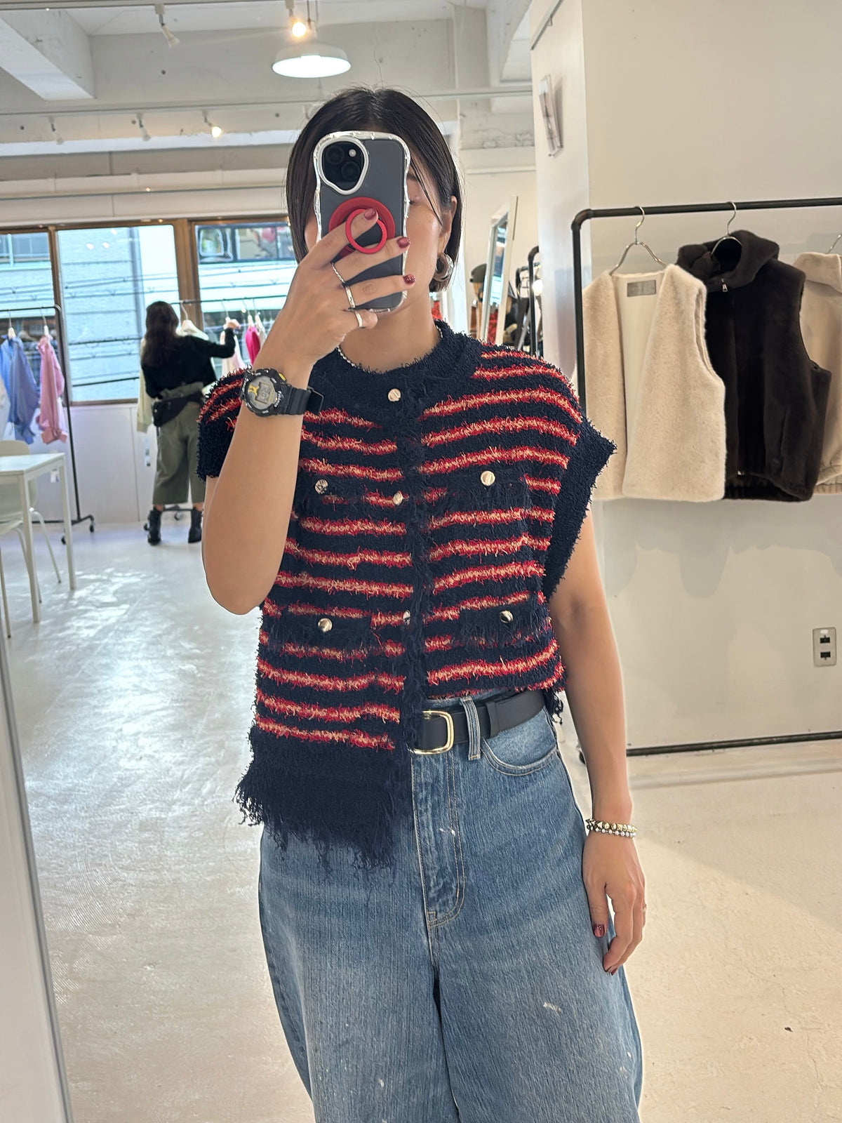 【予約⚡︎販売】ボーダーシャネルニットベスト／MG KN - 27021 - S／MARGAUX VINTAGE／2027 PRE SPRING COLLECTION